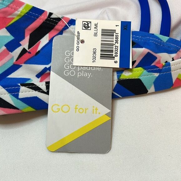 Multi Color Geometric Pattern Gossip Go Swim Bikini Top - NWT - Size XL - Picture 6 of 6